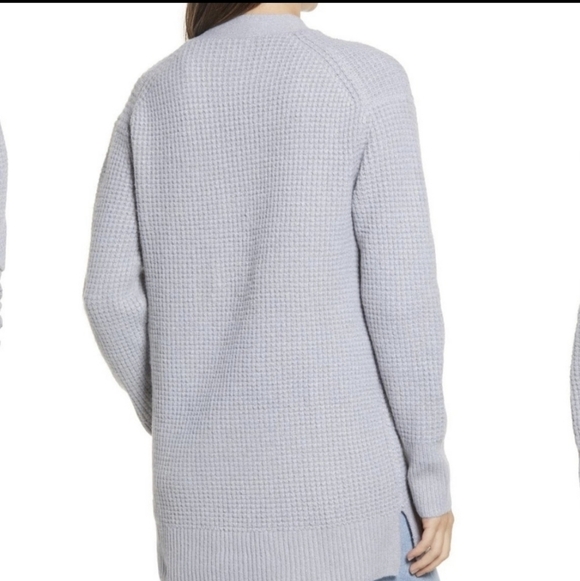 Caslon Open Front Cardigan Sweater Pockets LONG Sleeves In Grey Size S NWT - Picture 7 of 11